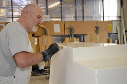 Traditional hand crafting is an important part of our bath manufacturing process